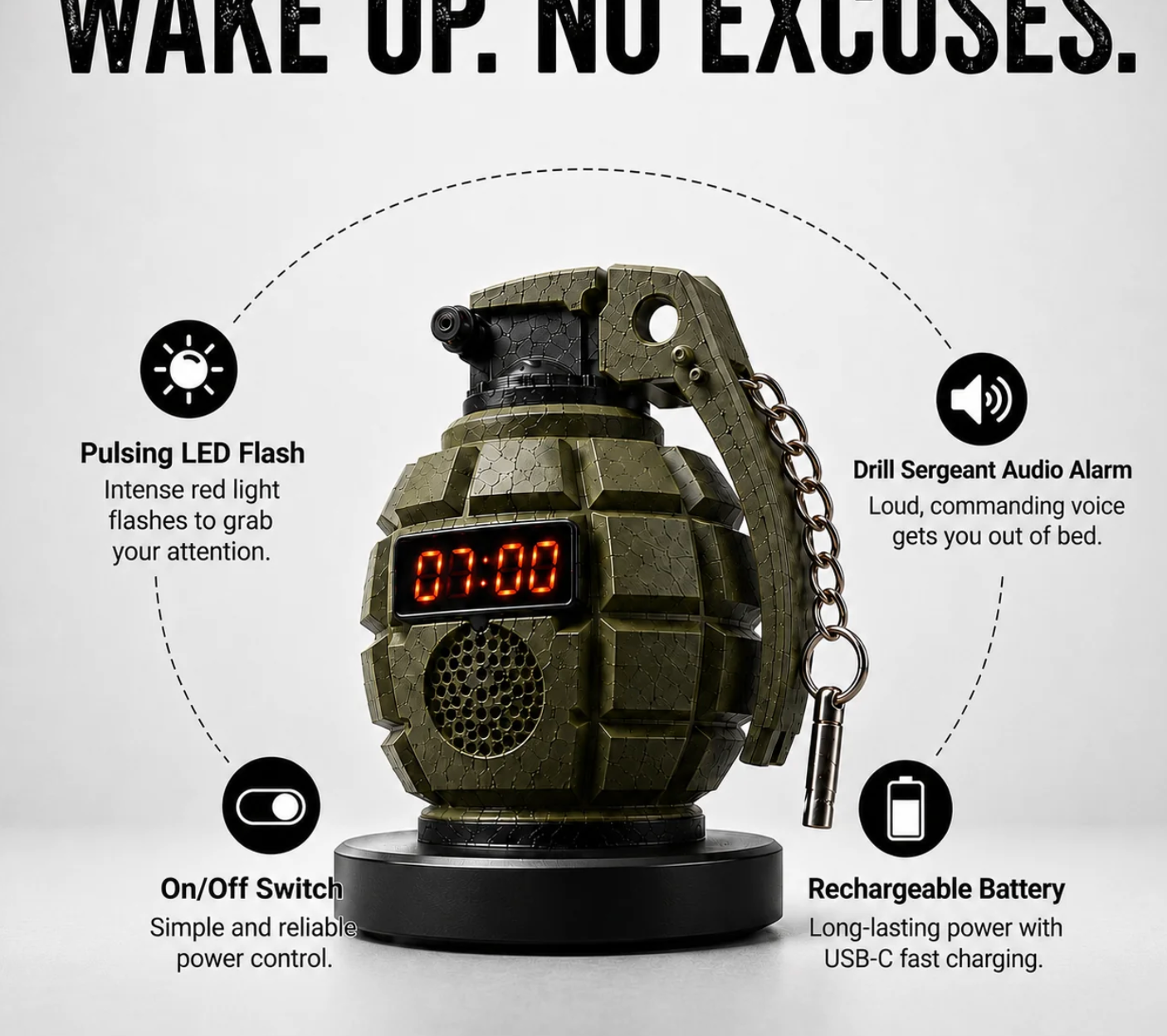 Grenade Alarm Clock